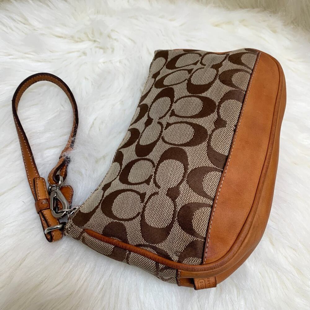 COACH Vintage Y2K Khaki/Tan Signature Demi Bag Wristlet Only (READ) Purse #6094 - Picture 6 of 16